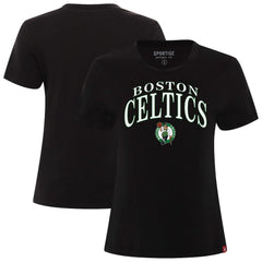 Boston Celtics Sportiqe Women's Arcadia Boxy T-Shirt Black - NBA