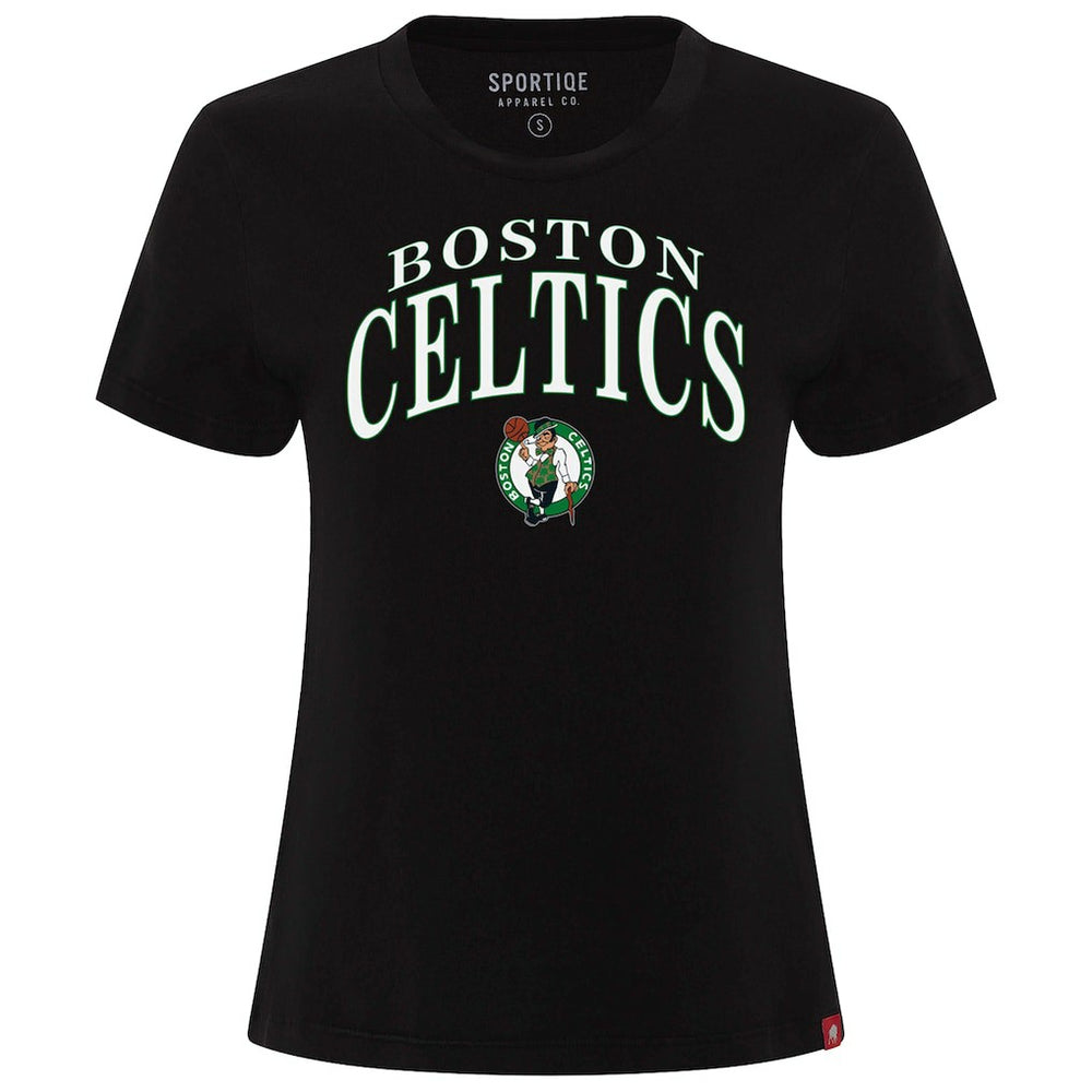 Boston Celtics Sportiqe Women's Arcadia Boxy T-Shirt Black - NBA