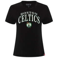 Boston Celtics Sportiqe Women's Arcadia Boxy T-Shirt Black - NBA