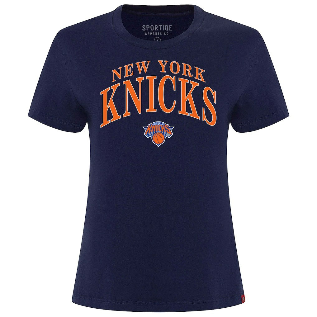 New York Knicks Sportiqe Women's Arcadia Boxy T-Shirt Navy - NBA