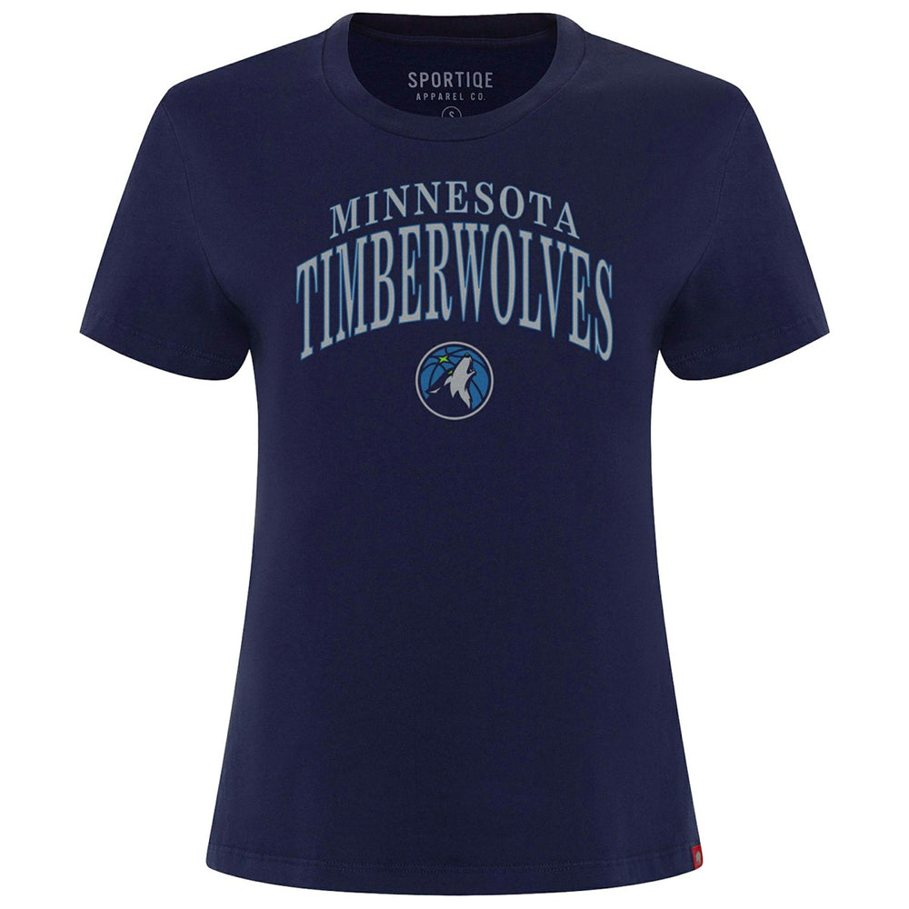Minnesota Timberwolves Sportiqe Women's Arcadia Boxy T-Shirt Navy - NBA