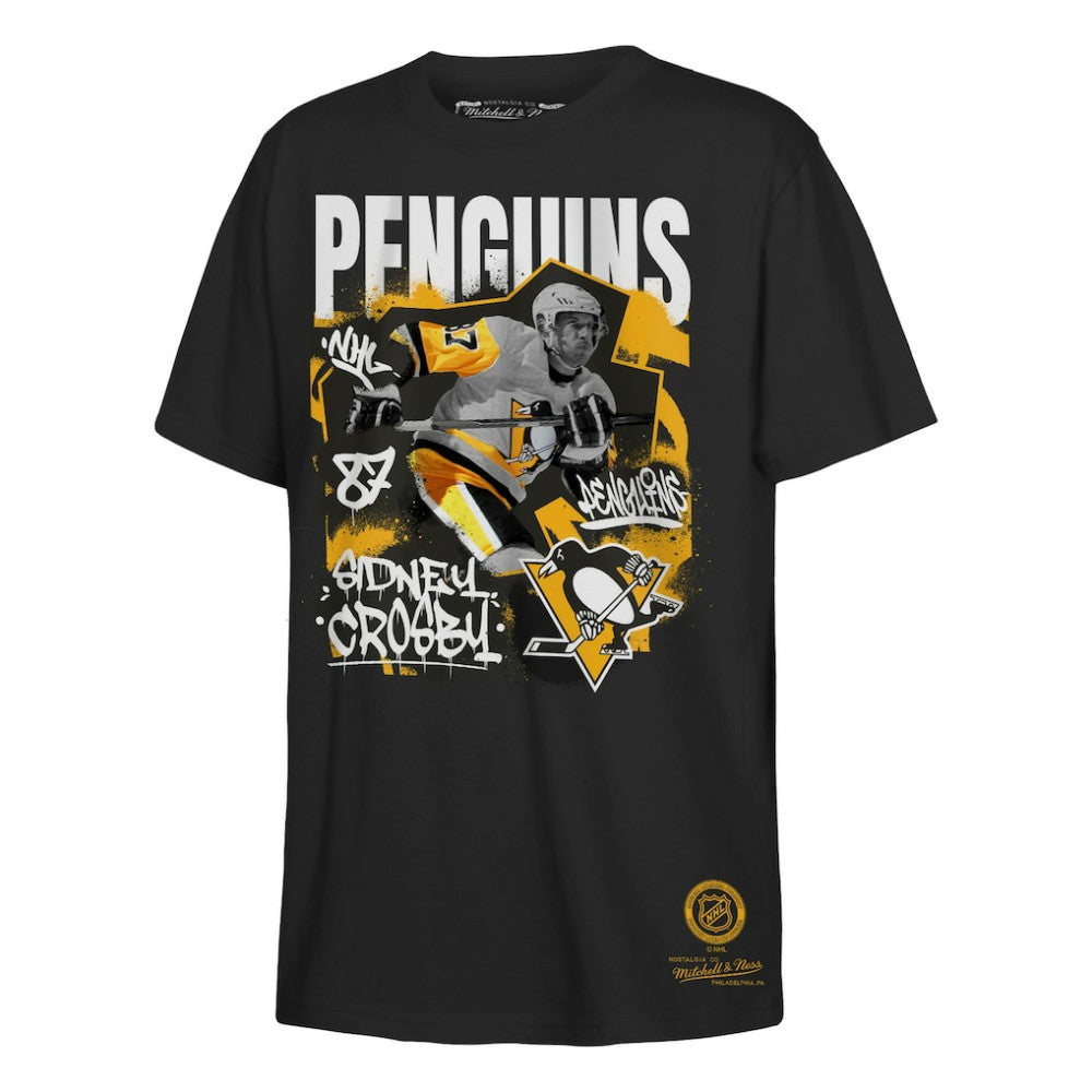 Sidney Crosby Pittsburgh Penguins Mitchell & Ness Youth Photo Reel Graphic T-Shirt - Black - NHL