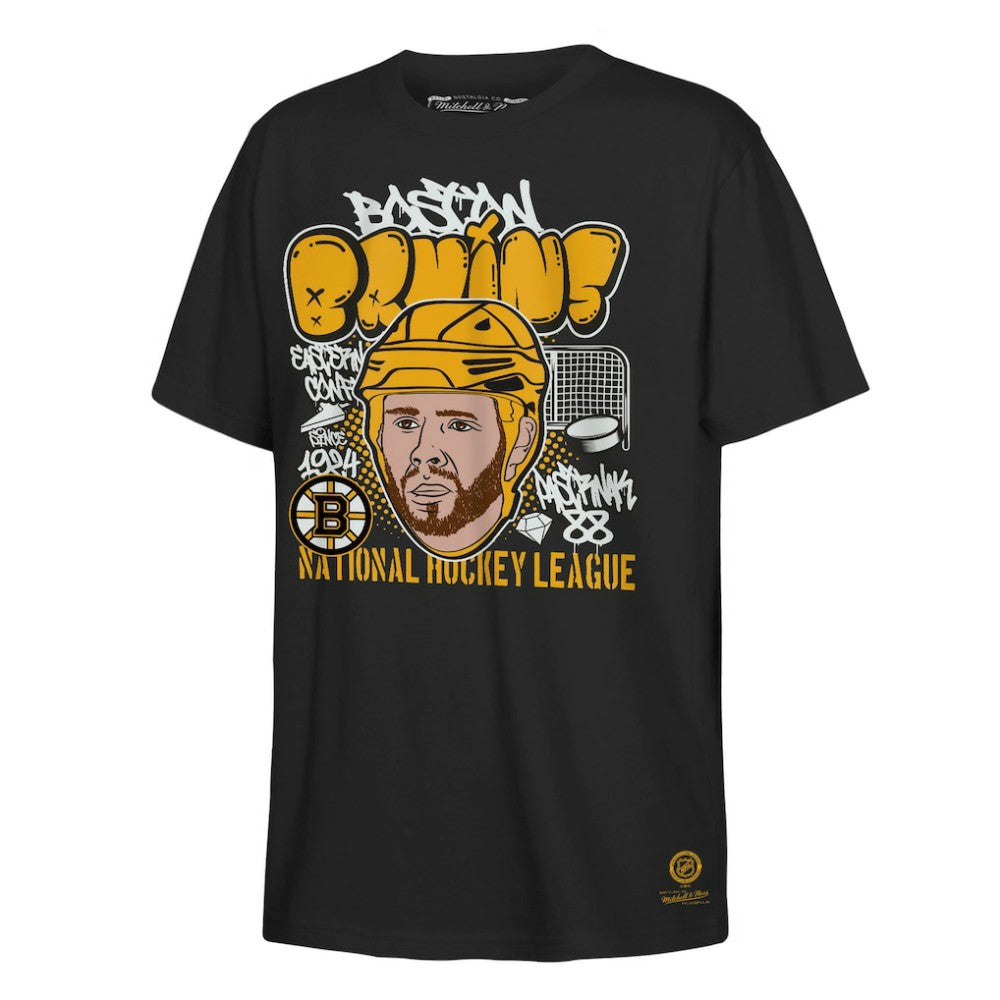 David Pastrnak Boston Bruins Mitchell & Ness Youth Caricature T-Shirt - Black - NHL
