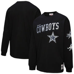 Dallas Cowboys Training Camp Vintage Logos Long Sleeve T-Shirt Black | Mitchell & Ness