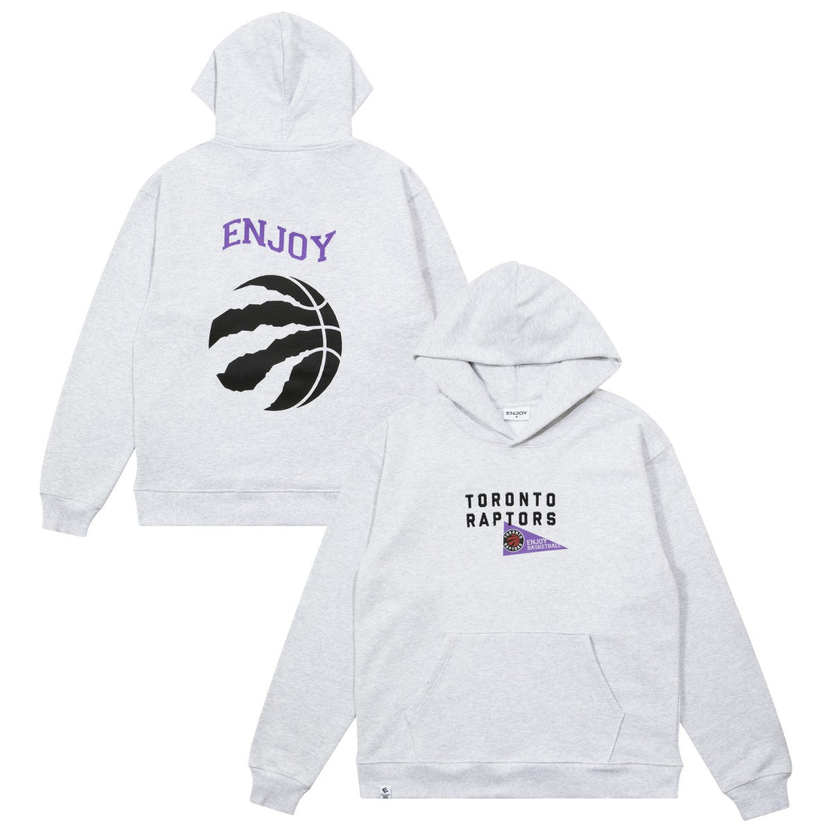 Enjoy Basketball x Toronto Raptors Unisex Hoop Enthusiast Capsule Collection Pullover Hoodie - Heather Gray - NBA