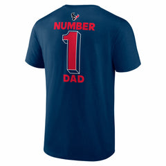 Houston Texans #1 Dad Jersey T-Shirt Navy | NFL