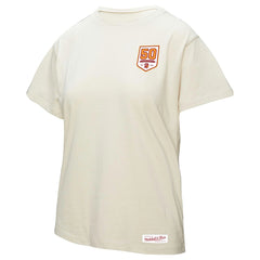 Tampa Bay Buccaneers Women's 50th Season Pirate Oversized Boyfriend T-Shirt Cream | Mitchell & Ness