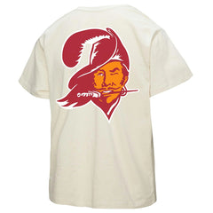 Tampa Bay Buccaneers Women's 50th Season Pirate Oversized Boyfriend T-Shirt Cream | Mitchell & Ness