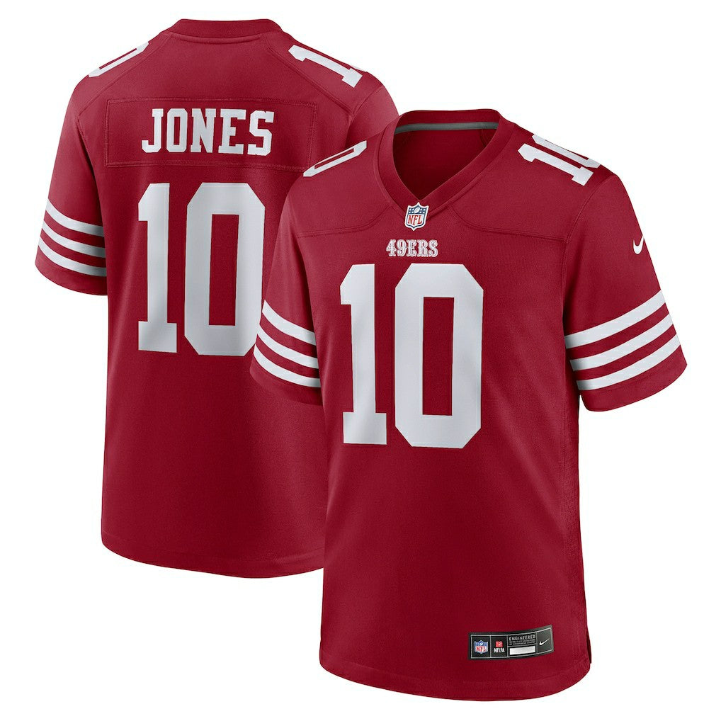 Mac Jones San Francisco 49ers Team Game Jersey Scarlet | Nike for Sale