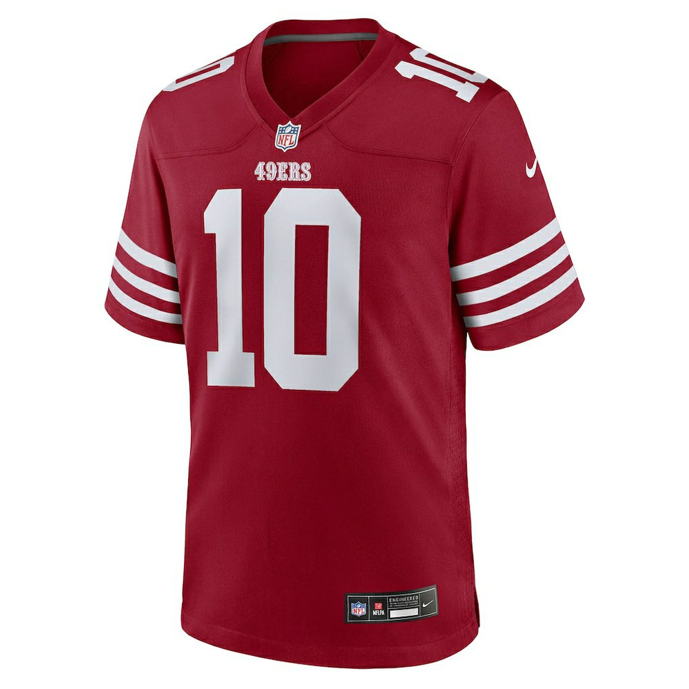 Mac Jones San Francisco 49ers Team Game Jersey Scarlet | Nike for Sale