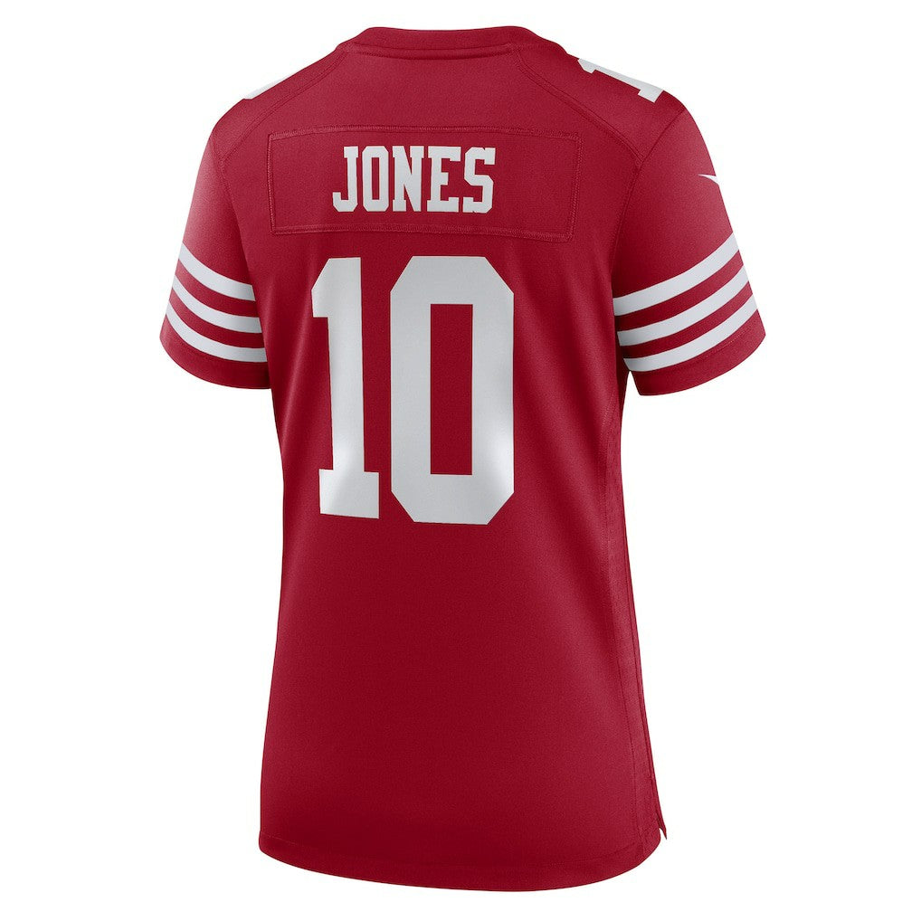 Mac Jones San Francisco 49ers Women's Team Game Jersey Scarlet | Nike for Sale