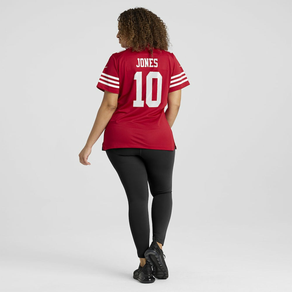 Mac Jones San Francisco 49ers Women's Team Game Jersey Scarlet | Nike for Sale