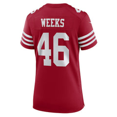 Jon Weeks San Francisco 49ers Women's Team Game Jersey Scarlet | Nike for Sale