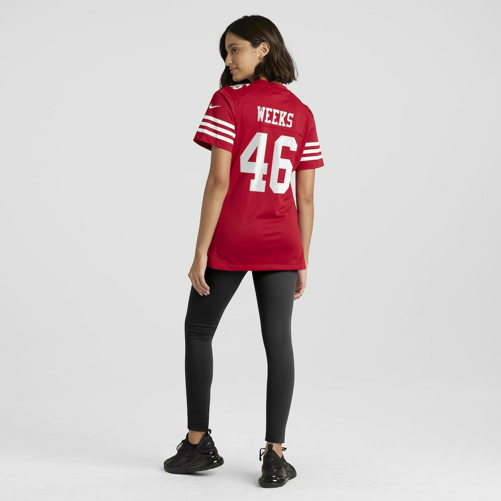 Jon Weeks San Francisco 49ers Women's Team Game Jersey Scarlet | Nike for Sale