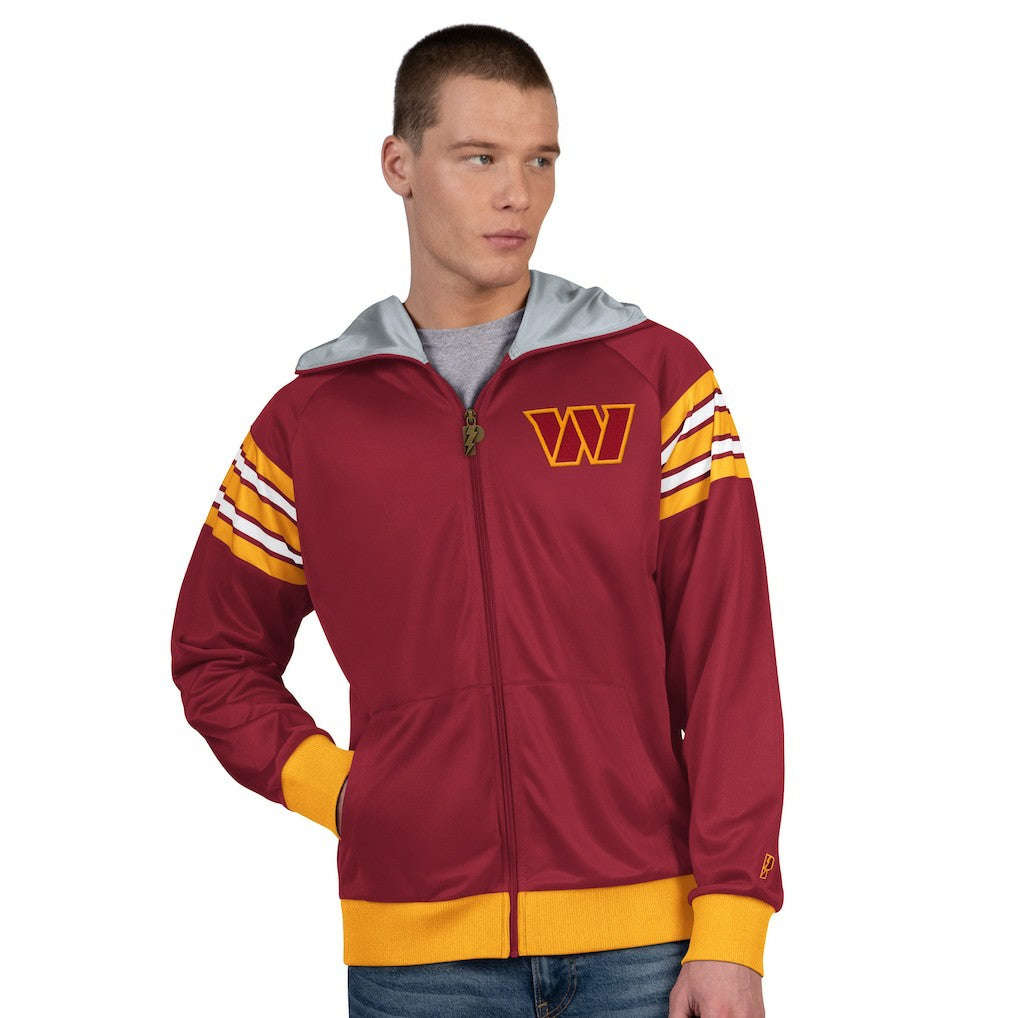 Washington Commanders Pro Player Helmet Full-Zip Hooded Track Jacket Burgundy/Gold | NFL