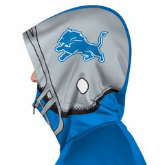 Detroit Lions Pro Player Helmet Full-Zip Hooded Track Jacket Blue/Silver | NFL