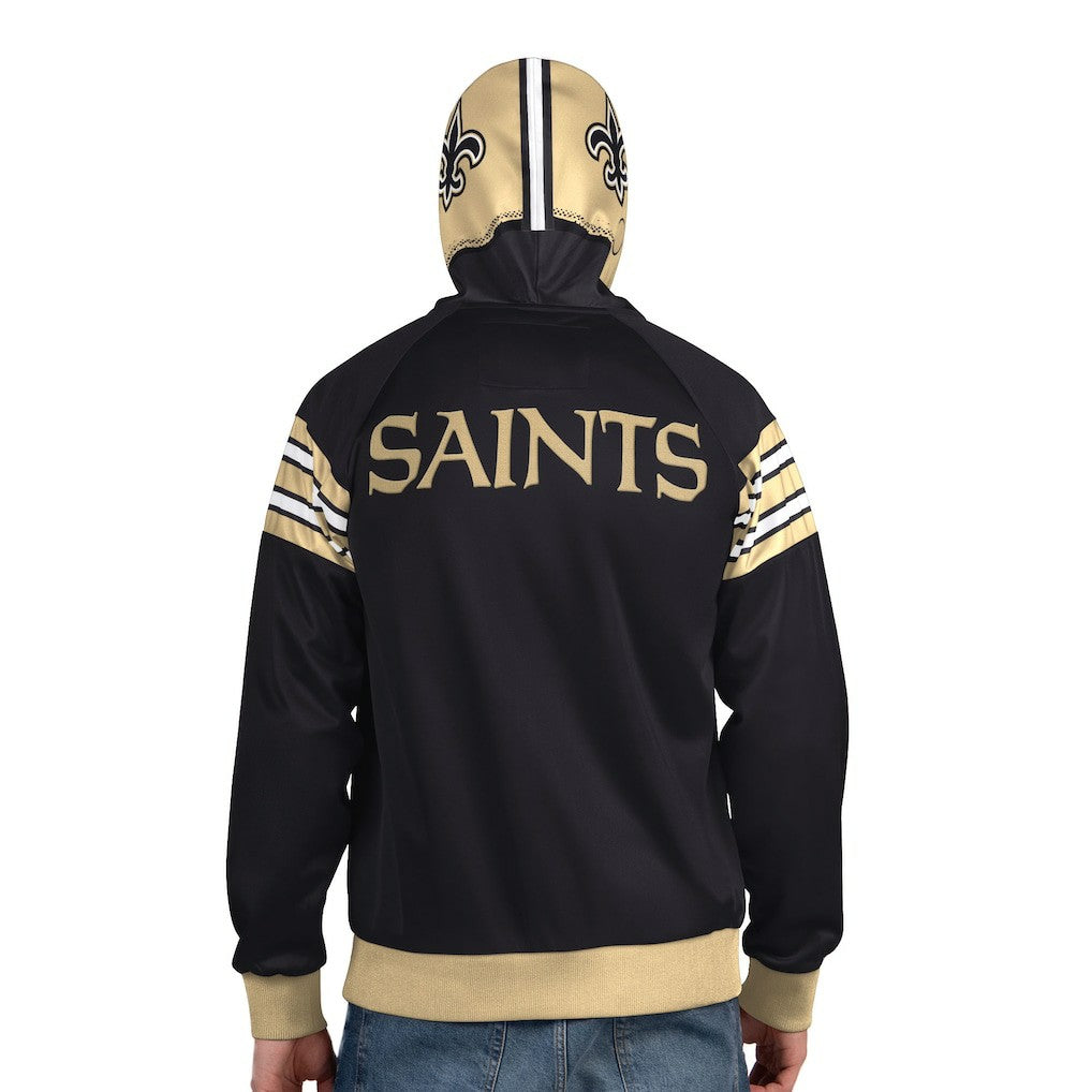 New Orleans Saints Pro Player Helmet Full-Zip Hooded Track Jacket Black/Gold | NFL