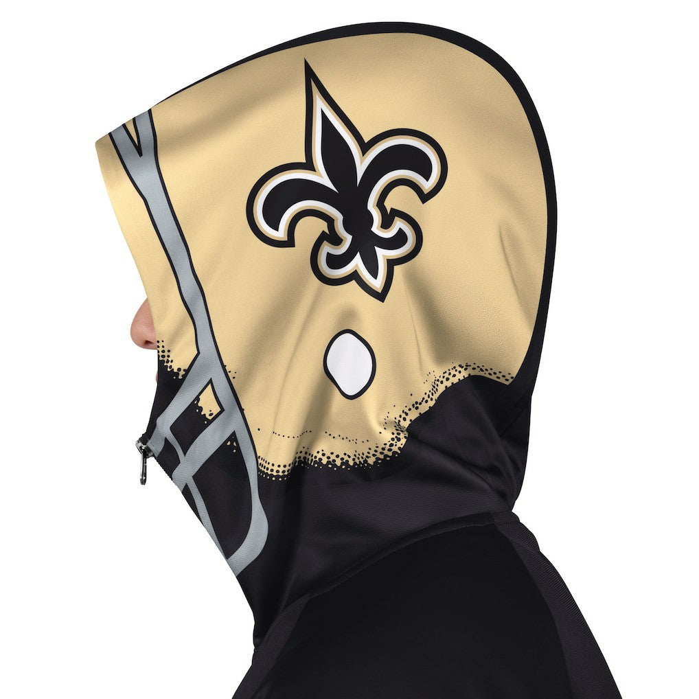 New Orleans Saints Pro Player Helmet Full-Zip Hooded Track Jacket Black/Gold | NFL