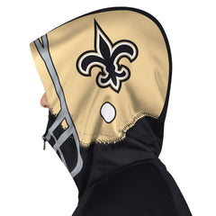 New Orleans Saints Pro Player Helmet Full-Zip Hooded Track Jacket Black/Gold | NFL