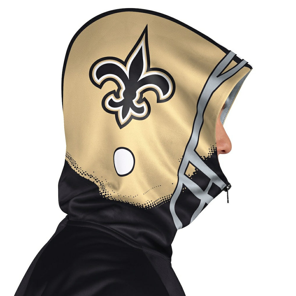 New Orleans Saints Pro Player Helmet Full-Zip Hooded Track Jacket Black/Gold | NFL