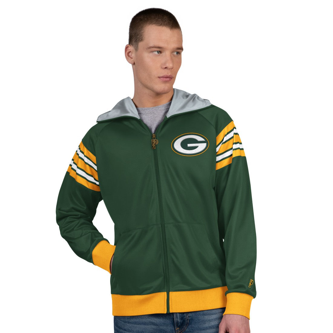 Green Bay Packers Pro Player Helmet Full-Zip Hooded Track Jacket Green/Gold | NFL
