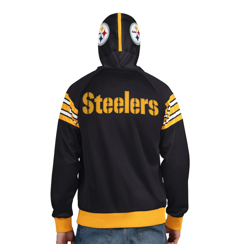 Pittsburgh Steelers Pro Player Helmet Full-Zip Hooded Track Jacket Black/Gold | NFL