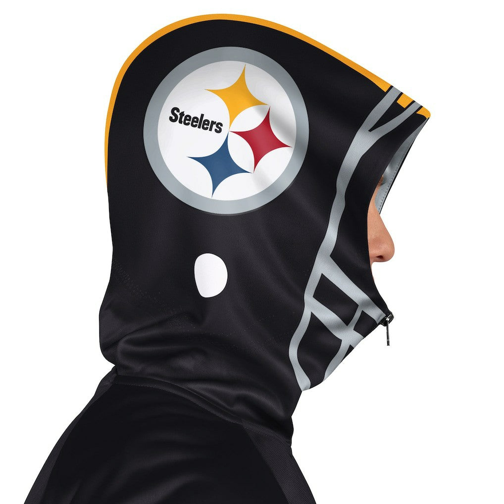 Pittsburgh Steelers Pro Player Helmet Full-Zip Hooded Track Jacket Black/Gold | NFL