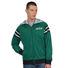New York Jets Pro Player Helmet Full-Zip Hooded Track Jacket Green/Black | NFL