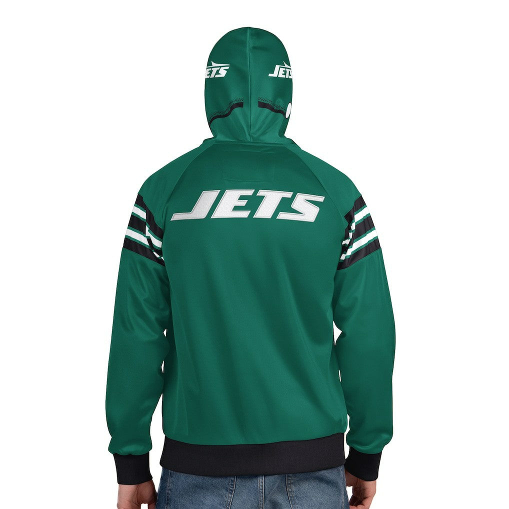 New York Jets Pro Player Helmet Full-Zip Hooded Track Jacket Green/Black | NFL