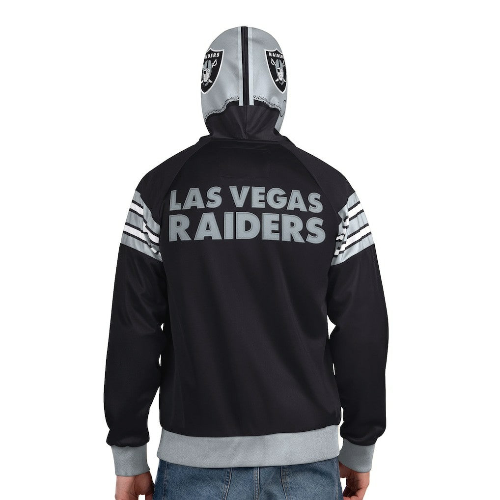 Las Vegas Raiders Pro Player Helmet Full-Zip Hooded Track Jacket Black/Silver | NFL