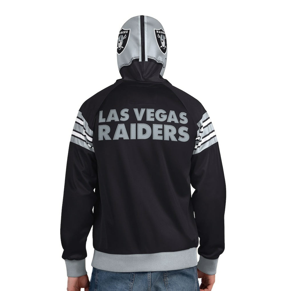 Las Vegas Raiders Pro Player Helmet Full-Zip Hooded Track Jacket Black/Silver | NFL