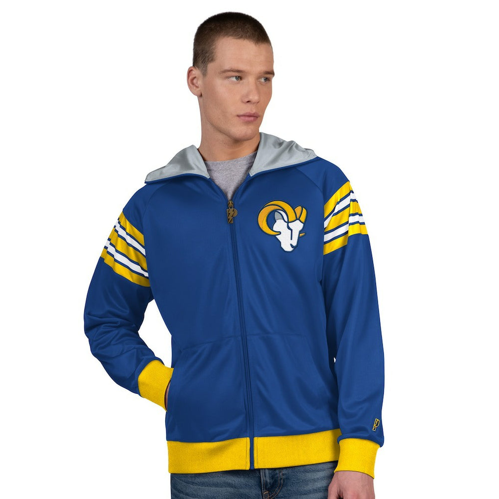 Los Angeles Rams Pro Player Helmet Full-Zip Hooded Track Jacket Royal/Gold | NFL