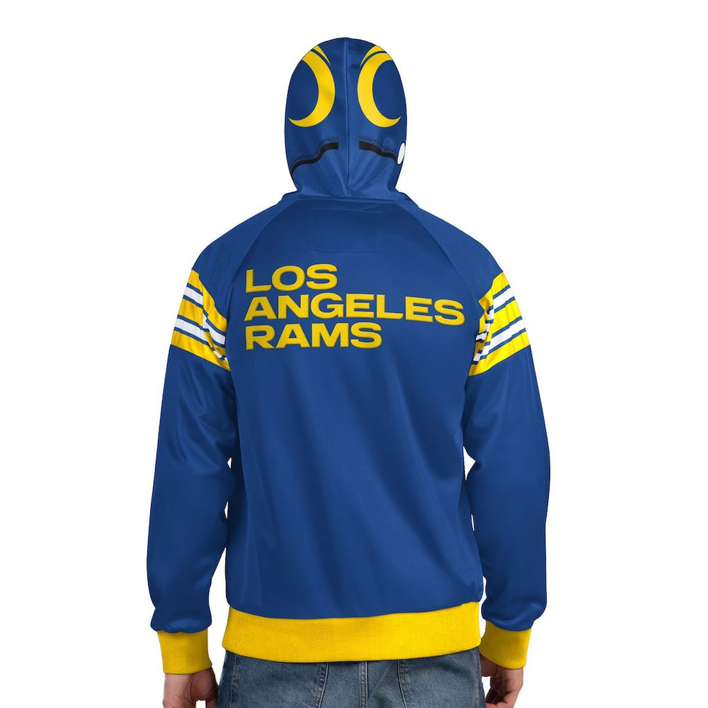 Los Angeles Rams Pro Player Helmet Full-Zip Hooded Track Jacket Royal/Gold | NFL