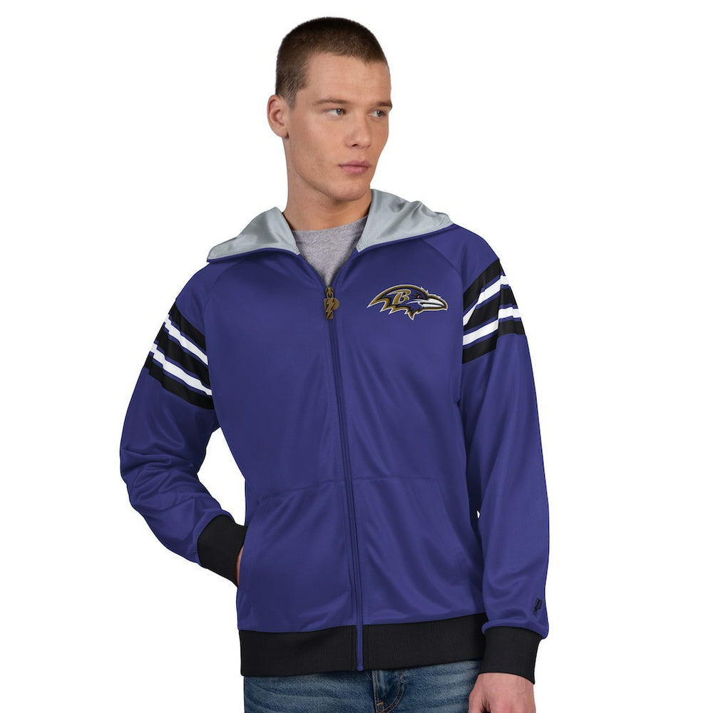 Baltimore Ravens Pro Player Helmet Full-Zip Hooded Track Jacket Purple/Black | NFL