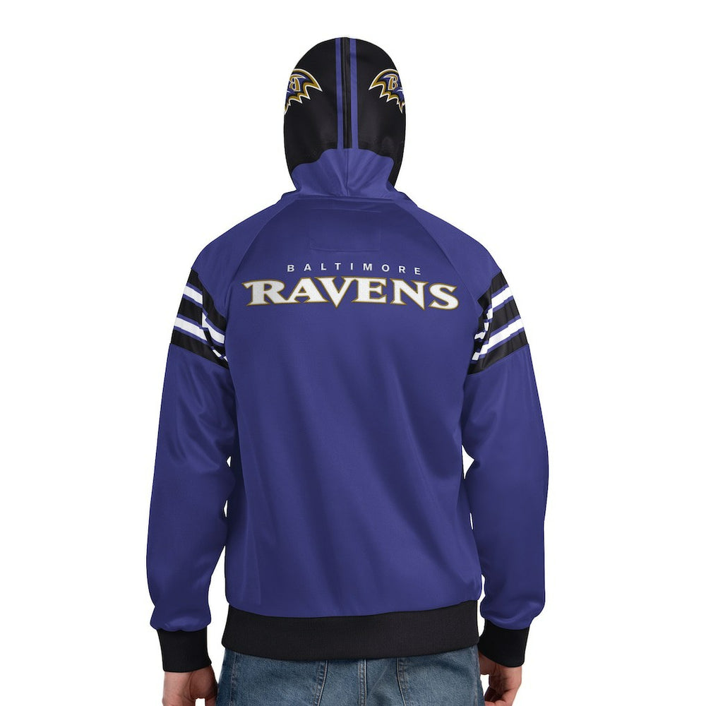 Baltimore Ravens Pro Player Helmet Full-Zip Hooded Track Jacket Purple/Black | NFL