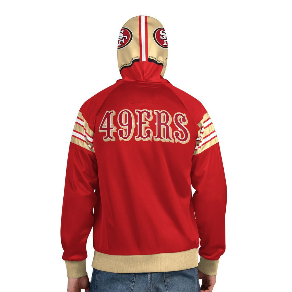 San Francisco 49ers Pro Player Helmet Full-Zip Hooded Track Jacket Scarlet/Gold | NFL