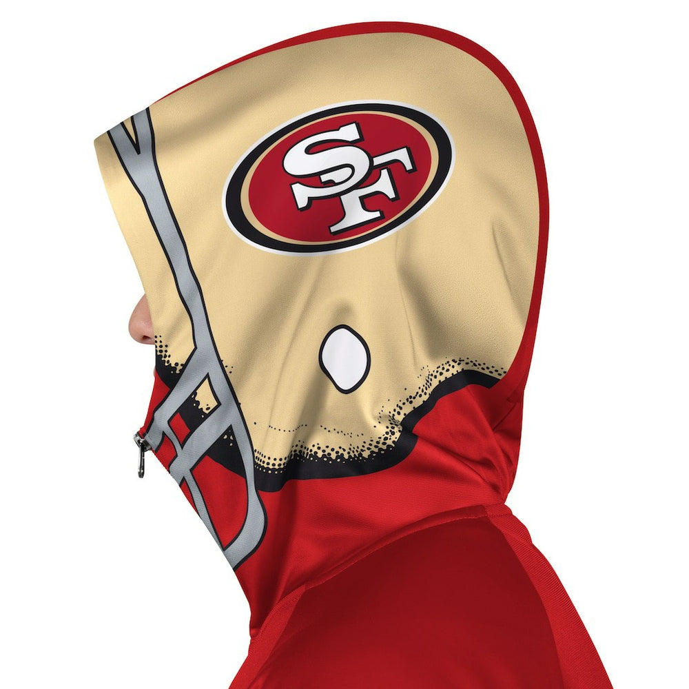 San Francisco 49ers Pro Player Helmet Full-Zip Hooded Track Jacket Scarlet/Gold | NFL