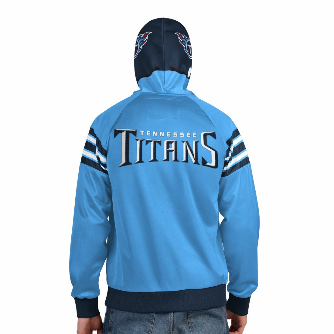 Tennessee Titans Pro Player Helmet Full-Zip Hooded Track Jacket Light Blue/Navy | NFL