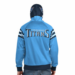 Tennessee Titans Pro Player Helmet Full-Zip Hooded Track Jacket Light Blue/Navy | NFL