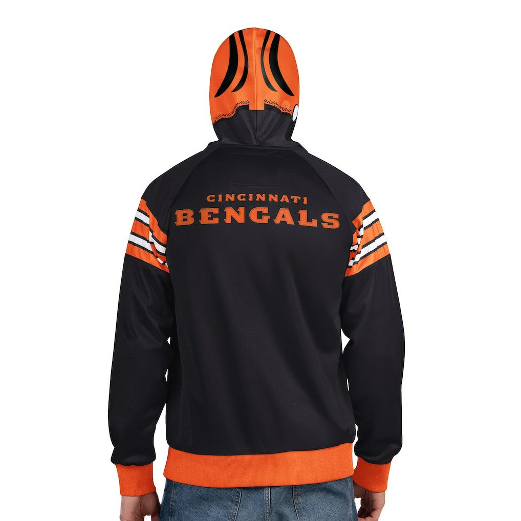 Cincinnati Bengals Pro Player Helmet Full-Zip Hooded Track Jacket Black/Orange | NFL