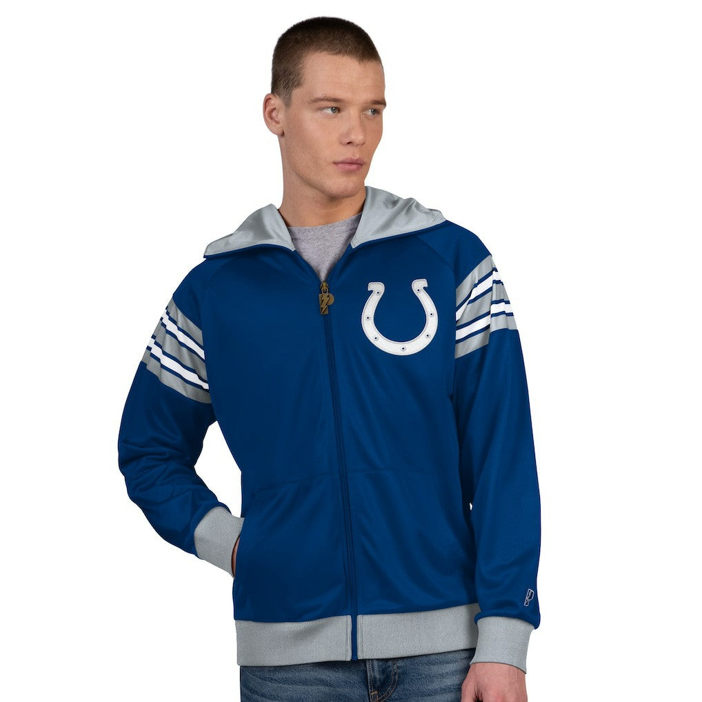 Indianapolis Colts Pro Player Helmet Full-Zip Hooded Track Jacket Royal/White | NFL