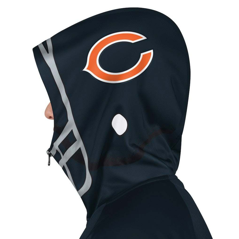 Chicago Bears Pro Player Helmet Full-Zip Hooded Track Jacket Navy/Orange | NFL