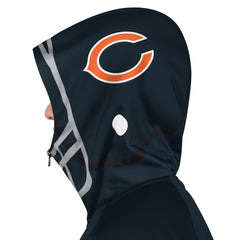 Chicago Bears Pro Player Helmet Full-Zip Hooded Track Jacket Navy/Orange | NFL
