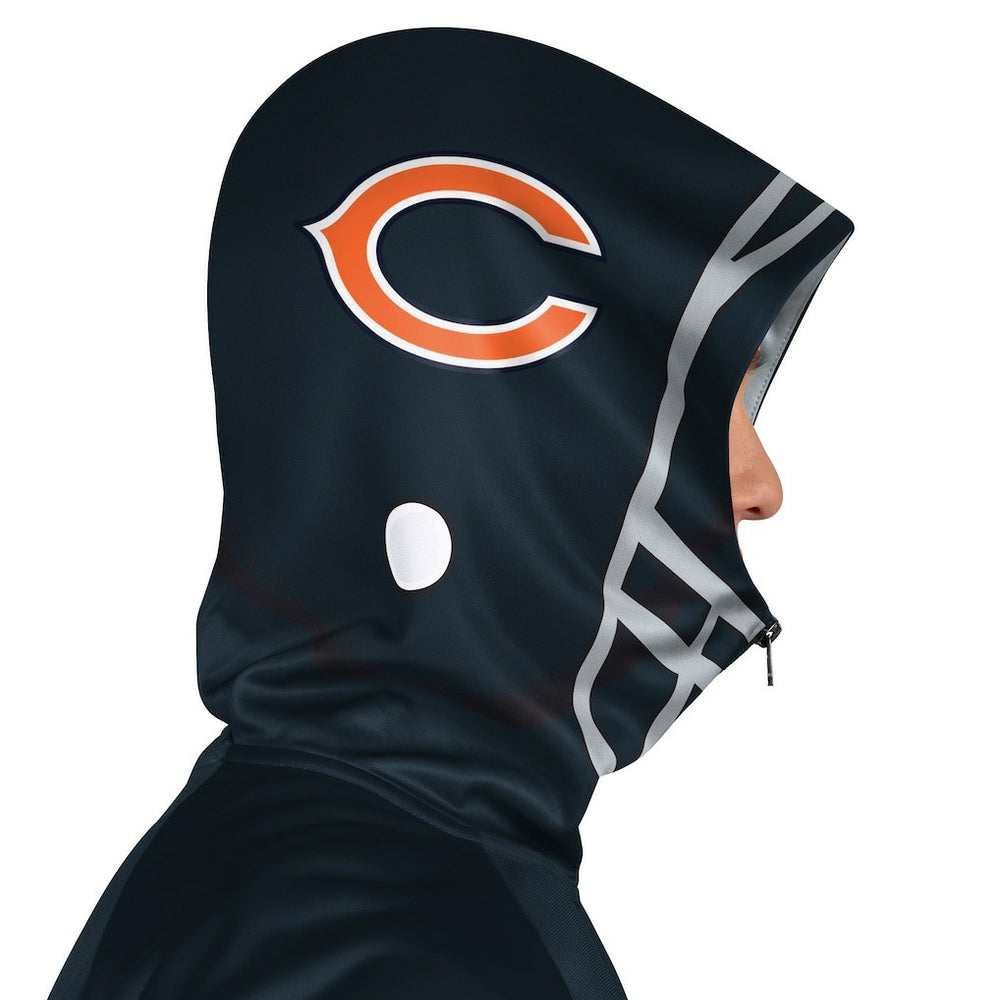 Chicago Bears Pro Player Helmet Full-Zip Hooded Track Jacket Navy/Orange | NFL