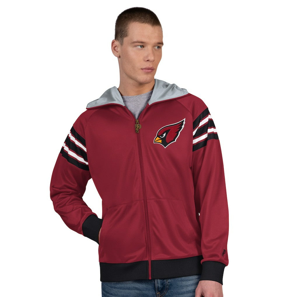 Arizona Cardinals Pro Player Helmet Full-Zip Hooded Track Jacket Cardinal/White | NFL