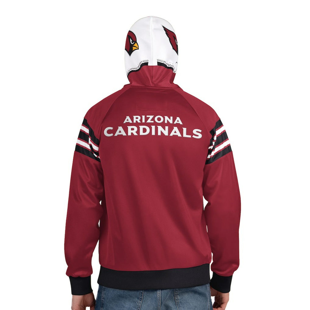 Arizona Cardinals Pro Player Helmet Full-Zip Hooded Track Jacket Cardinal/White | NFL
