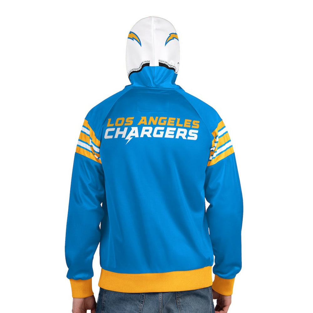Los Angeles Chargers Pro Player Helmet Full-Zip Hooded Track Jacket Powder Blue/White | NFL