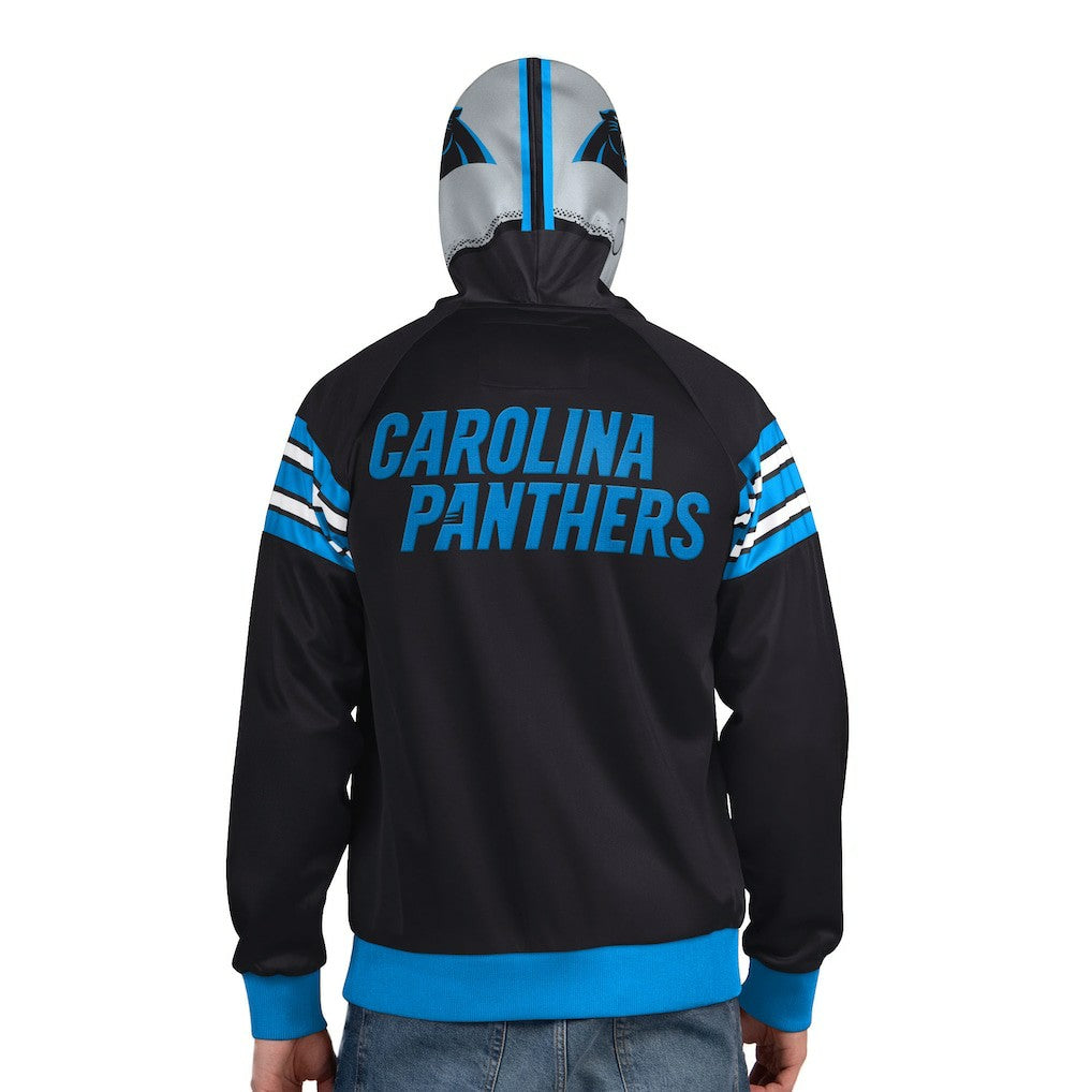 Carolina Panthers Pro Player Helmet Full-Zip Hooded Track Jacket Black/Silver | NFL