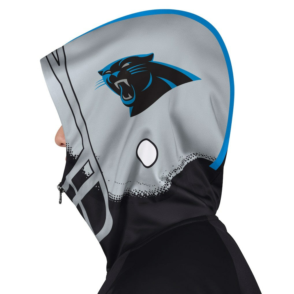 Carolina Panthers Pro Player Helmet Full-Zip Hooded Track Jacket Black/Silver | NFL