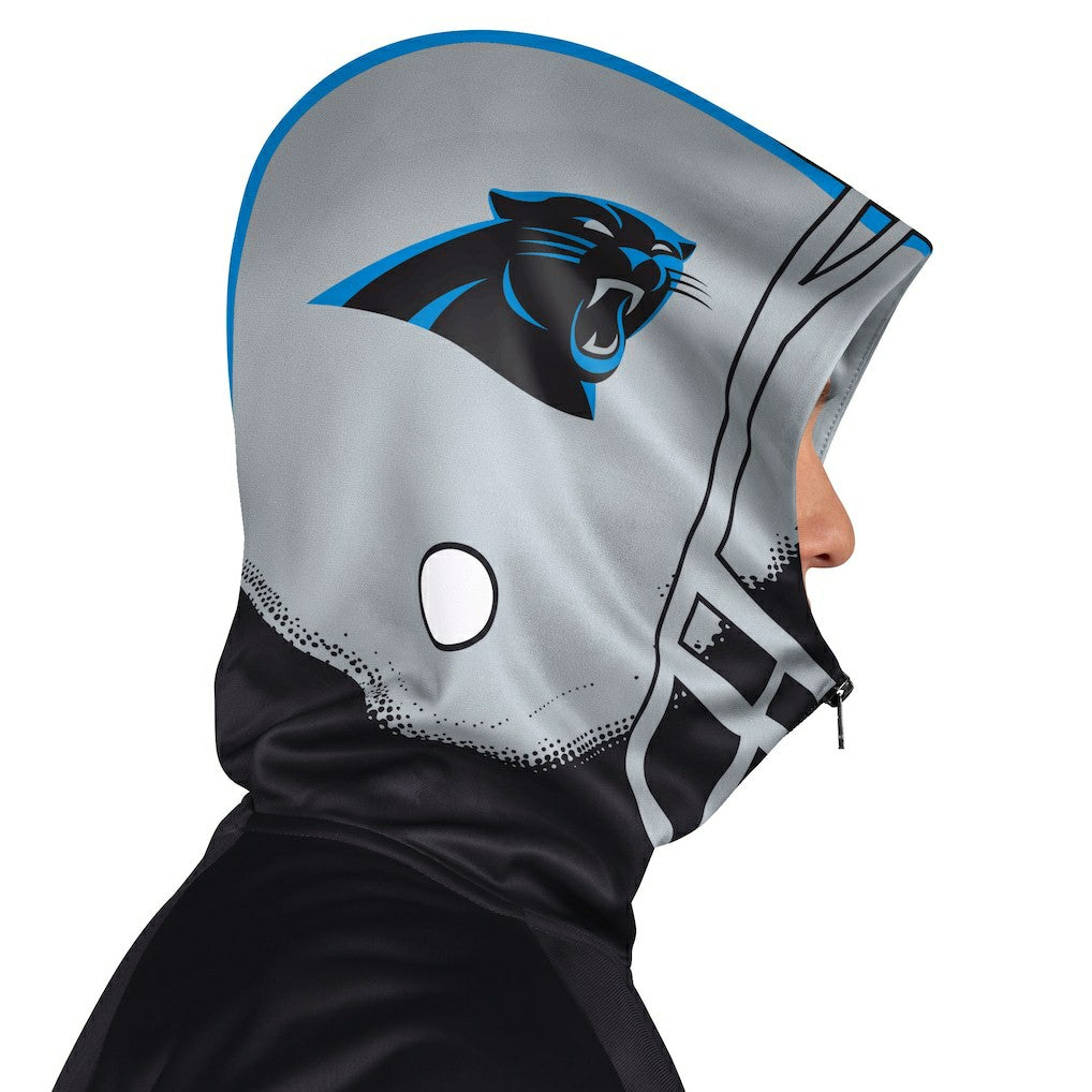 Carolina Panthers Pro Player Helmet Full-Zip Hooded Track Jacket Black/Silver | NFL